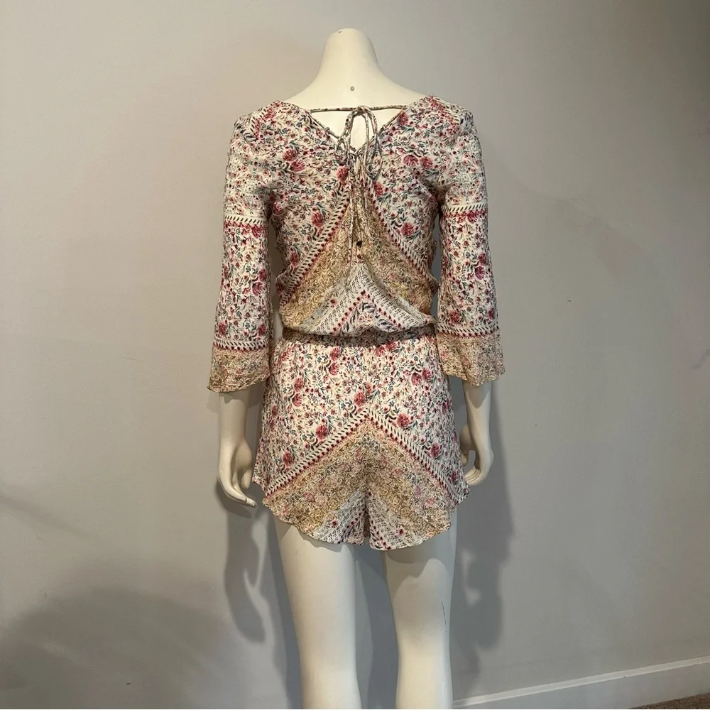 O’Neill Las Brisas Floral Romper with Lace-Up Back